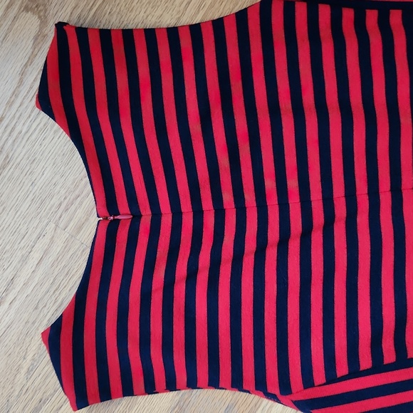 J. Crew size XS sleeveless dress,  striped navy/ red - Picture 6 of 12